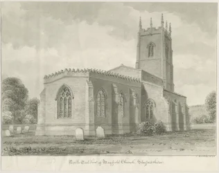 Kościół Mayfield: rysunek w sepii, 1844