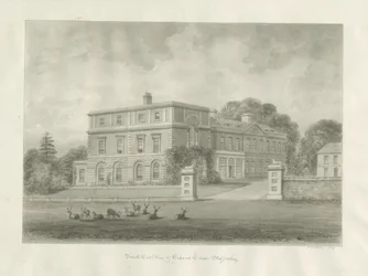 Sala Okeover: rysunek w odcieniu sepii, 1847
