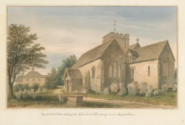 Oxfordshire – Kościół Shiplake i plebania, 1830