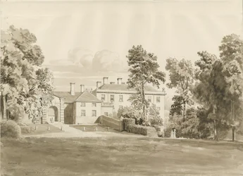 Patshull House: rysunek w odcieniu sepii, sierpień 1820 (rysunek)
