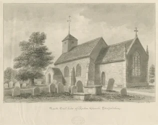 Kościół w Ranton: rysunek w sepii, 1842