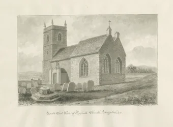 Kościół Rushalla: rysunek w sepii, 1845