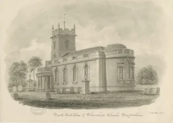 Kościół Shareshill: rysunek w sepii, 1843