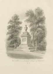 Shugborough - Pomnik Kota: rysunek w sepii
