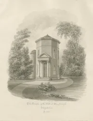 Shugborough - Świątynia Wiatrów: rysunek w sepii, 1843