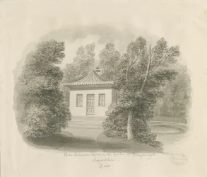 Shugborough - The Chinese Room: rysunek w sepii