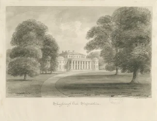 Shugborough Hall: rysunek w sepii