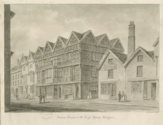 Stafford - Starożytny „Wysoki Dom”: rysunek w sepii, 1841
