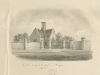 Stafford – Nowa loża do azylu: rysunek w sepii, 1843
