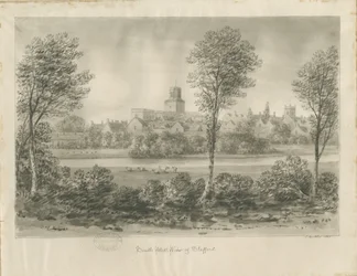 Stafford - South West Widok: rysunek w sepii