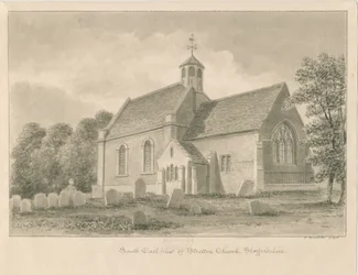 Kościół Stretton: rysunek w sepii, 1842