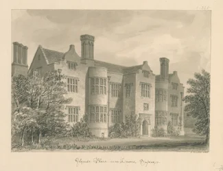 Sussex - Lewes - Glynde Miejsce: rysunek w sepii, 1830