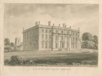 Swynnerton Hall: rysunek w sepii, 1841