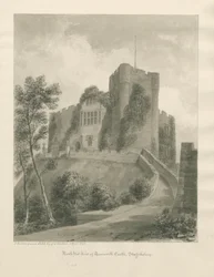 Zamek Tamworth: rysunek w sepii, kwiecień 1849 (rysunek)