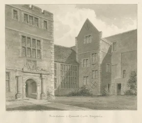 Zamek Tamworth: rysunek w sepii, kwiecień 1849