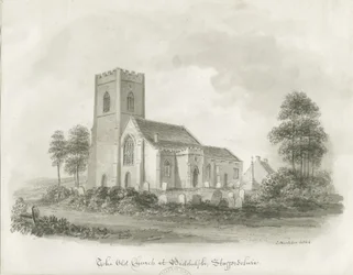 Stary kościół w Biddulph, Staffordshire, 1844