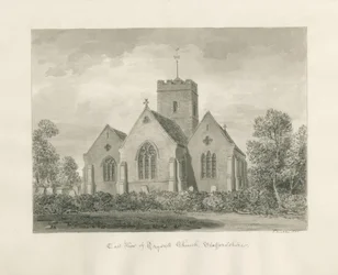 Kościół Trysull: rysunek w odcieniu sepii, 1846