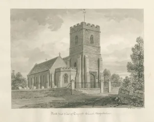 Kościół Trysull: rysunek w odcieniu sepii, 1846