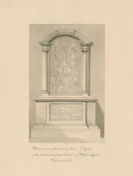 Westmorland - Appleby Church - Pomnik Lady Anne Clifford: rysunek w sepii, 1800
