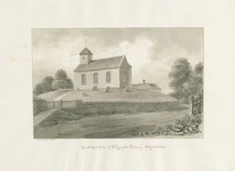 Kościół Wigginton: rysunek w sepii, 1848