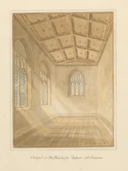 Wiltshire - Sarum - Wnętrze kaplicy w Pałacu Biskupim, 1800