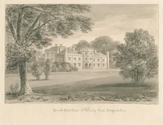 Wolseley Hall: rysunek w sepii, 1841
