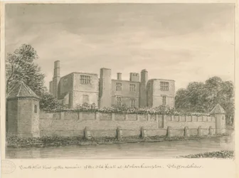 Wolverhampton - The Old Hall: rysunek w sepii, 1837