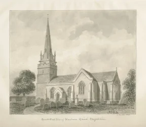 Kościół Wombourne: rysunek w sepii, 1845