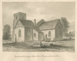 Worcestershire - Droitwich - Kościół św. Piotra: rysunek w sepii, 1833