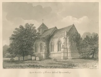 Worcestershire – Kościół Hadsor: rysunek w sepii, 1833
