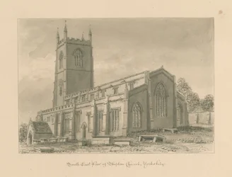 Yorkshire - Skipton Church: rysunek w sepii, 1818 r.
