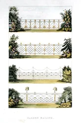 Balustrada ogrodowa z „Repozytorium Sztuki” Ackermanna, opublikowana w 1823 r. (kolor lito)