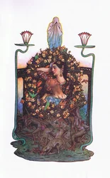 Ogród przy moście, ilustracja z Ogrodu Kama (i inne teksty z Indii), 1920