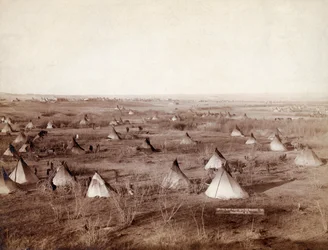 Wioska plemienna Lakota w 1891 roku autorstwa Johna Grabilla