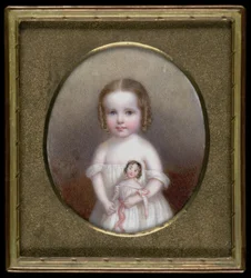 Mała dziewczynka z lalką, ca. 1854.