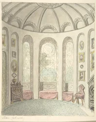 Zamek Lea, Worcestershire, Saloon, Patrząc na północ, ca. 1816.