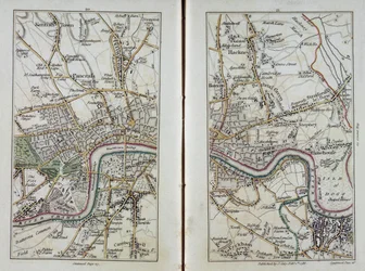 Mapa wschodniego Londynu, tablice 20-21, z „Cary