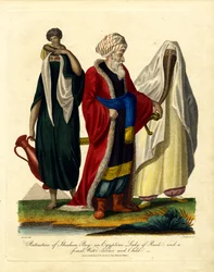 Portret Ibrahima Beya, egipskiej damy w randze oraz kobiety niosącej wodę z dzieckiem