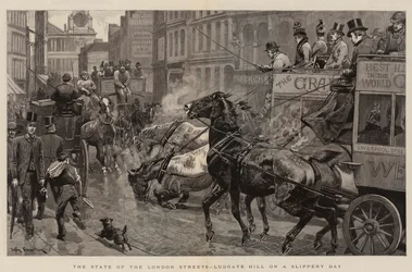 Stan londyńskich ulic, Ludgate Hill w śliski dzień