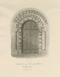 Armitage Church - South Doorway: rysunek w sepii