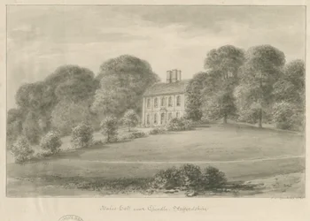 Cheadle - Hales Hall: rysunek w sepii, 1841