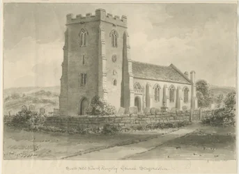 Kingsley Church: rysunek w sepii, 1841