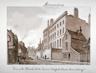 Parafialny Dom Pracy, Tanner Street, Bermondsey, Londyn, 1828.