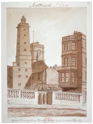 „Manufaktura strzałów, Tooley Street, z London Bridge”, Bermondsey, Londyn, 1828 r.