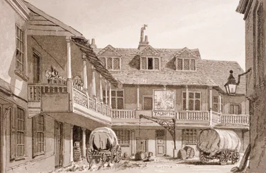Tabard Inn na Borough High Street, Southwark, Londyn, 1827.