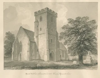 Worcestershire – Kościół Hampton Lovett: rysunek w sepii, 1833