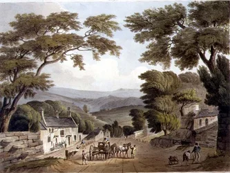 Korona, z „Łaźnia ilustrowana serią poglądów”, sztychowana przez Johna Hilla (1770-1850) wyd. przez Williama Millera