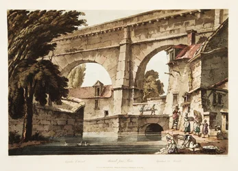Akwedukt w Arcueil, ilustracja z Wersalu, Paryża i Saint Denis, wyd. 1805 (akwatinta)