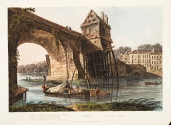 St Cloud, Water Engine, ilustracja z Wersalu, Paryża i Saint Denis, wyd. 1809 (akwatinta)