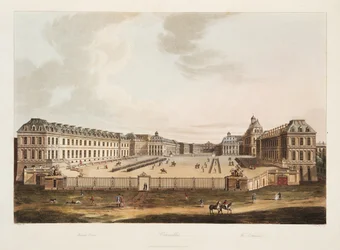 Wejście, ilustracja z Wersalu, Paryża i Saint Denis, wyd. 1805 (akwatinta)